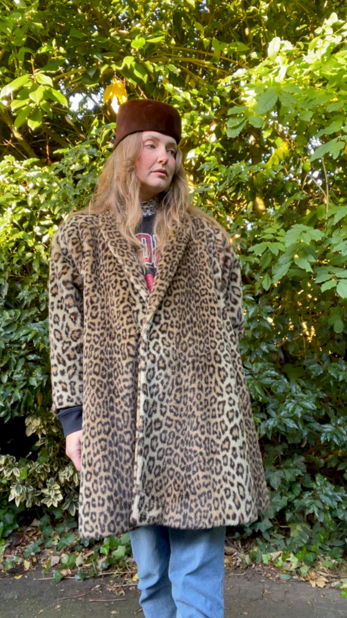Faux Leopard Coat