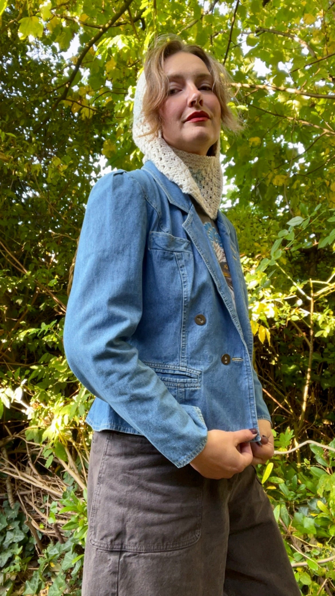 Denim Peplum Blazer