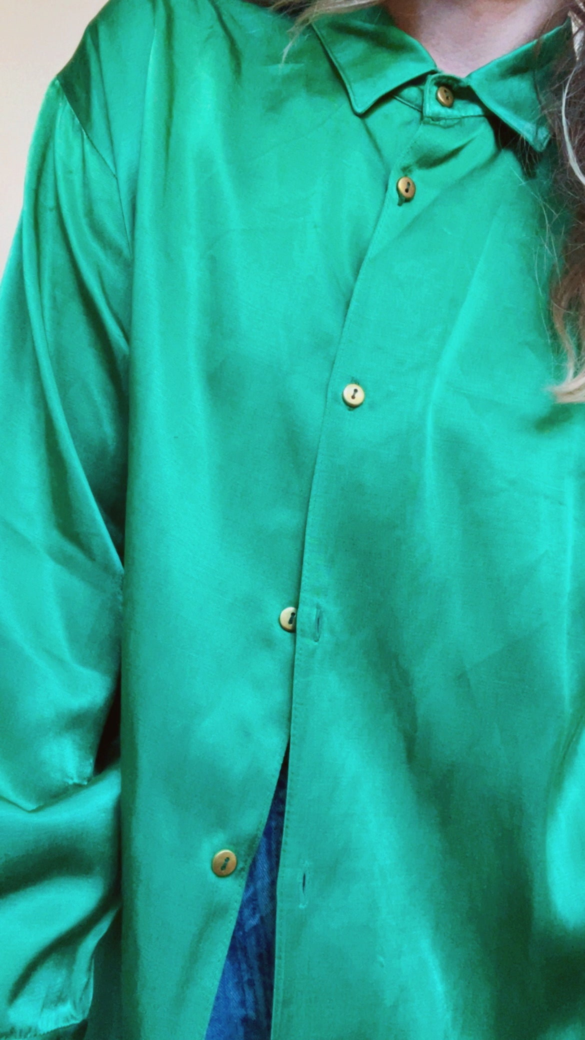 Emerald Satin Top