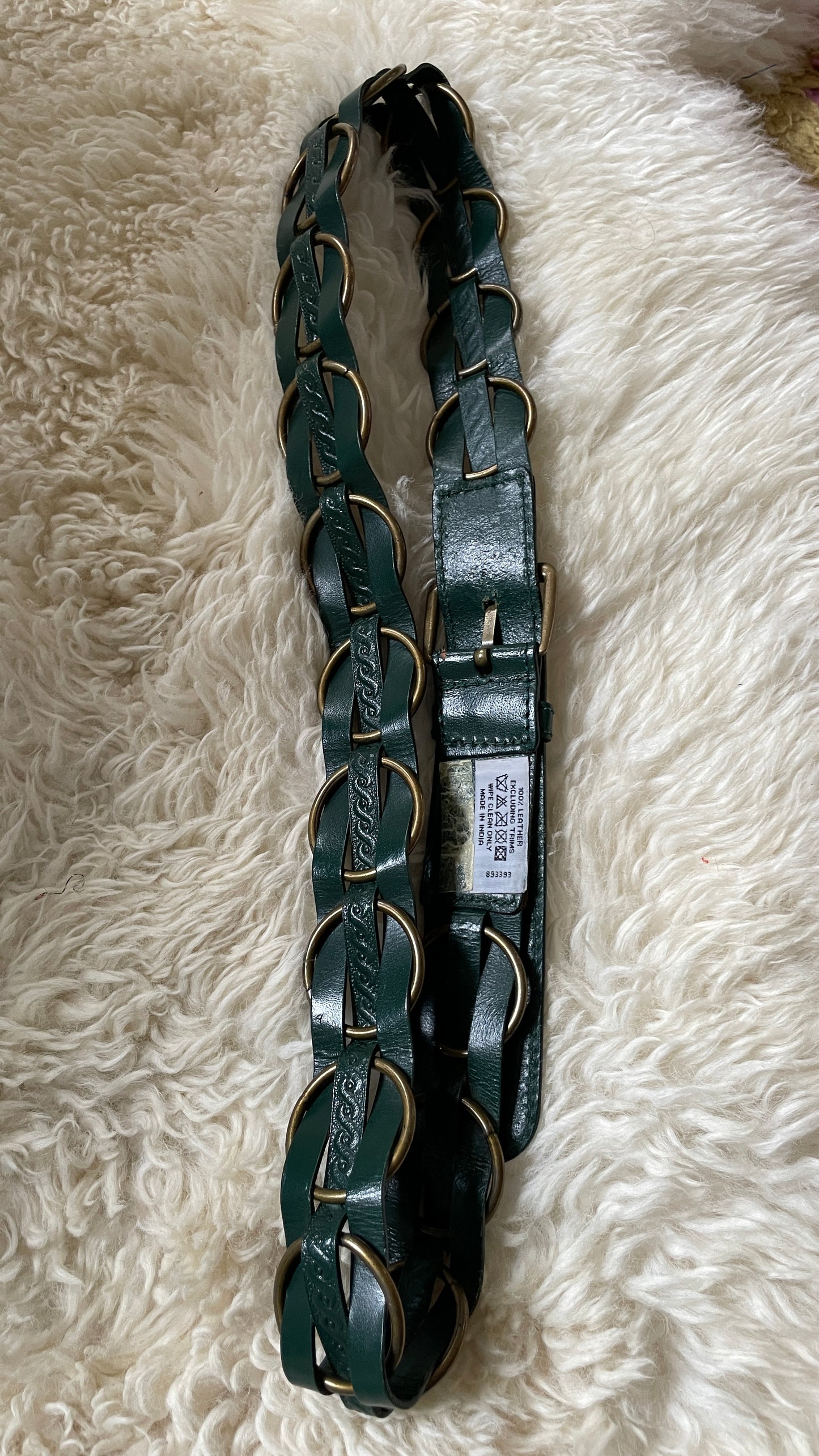 Metal & Leather woven belt