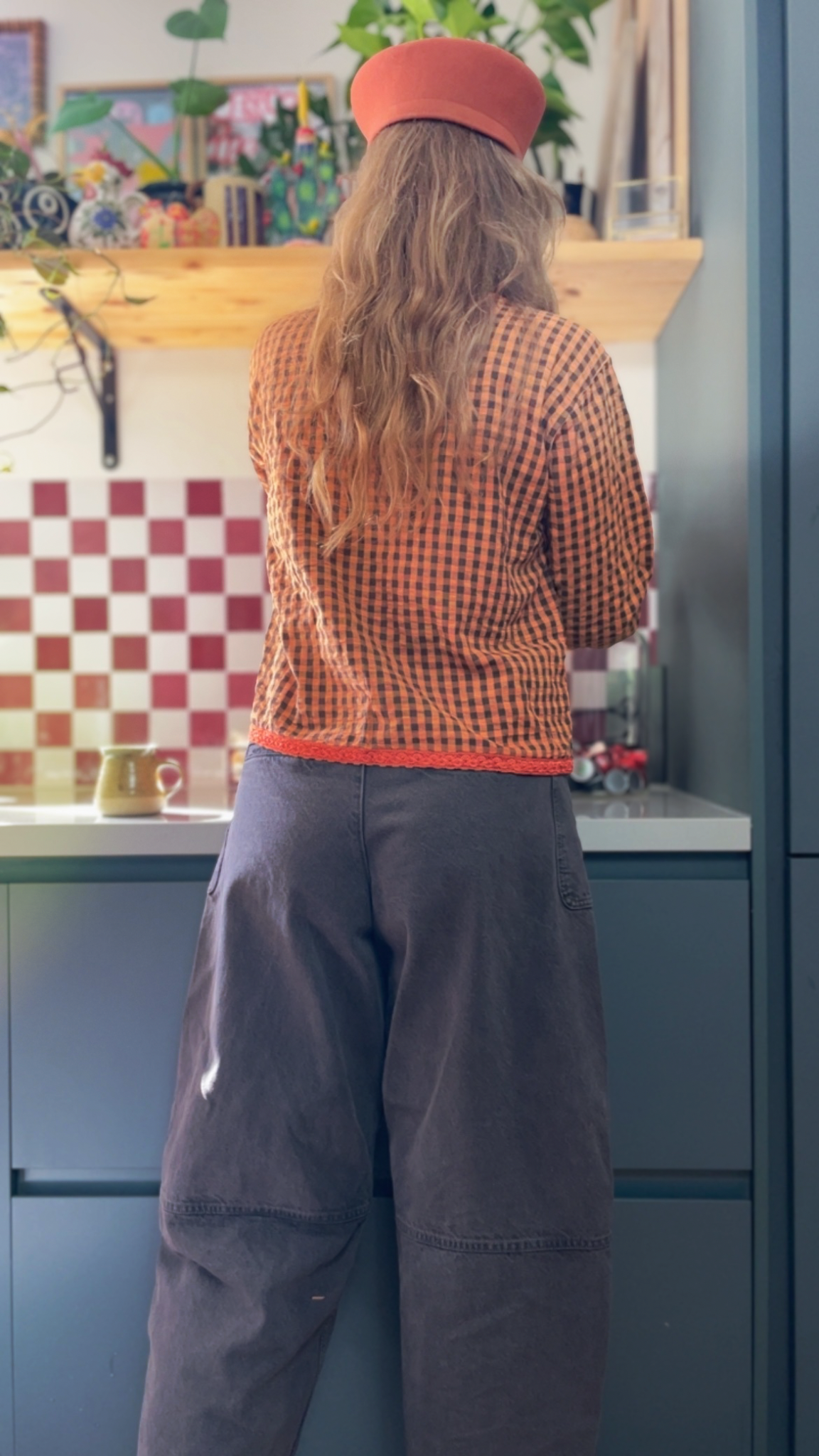 Gingham Boxy Top