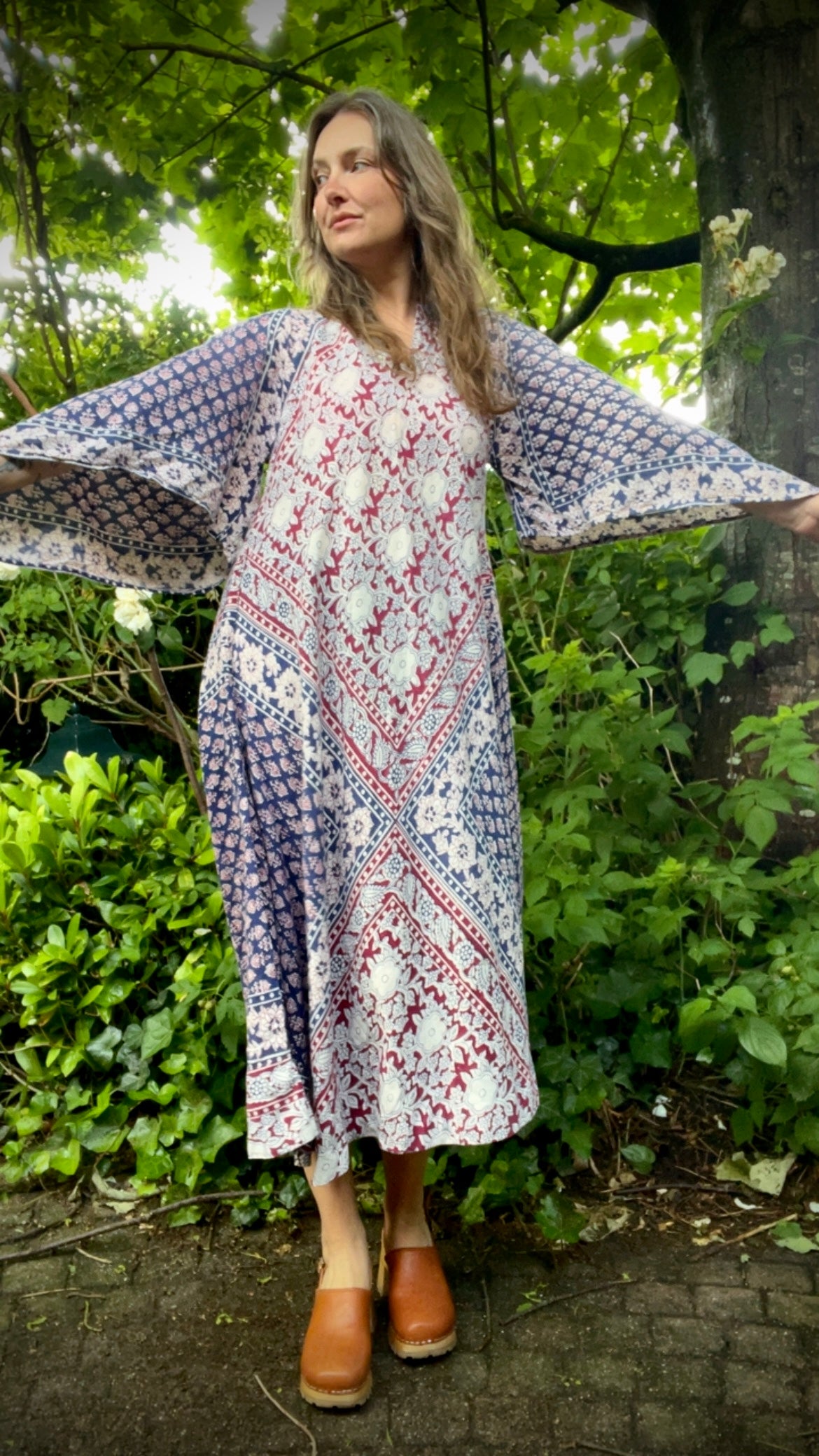 Cotton Blockprint Maxi Dress