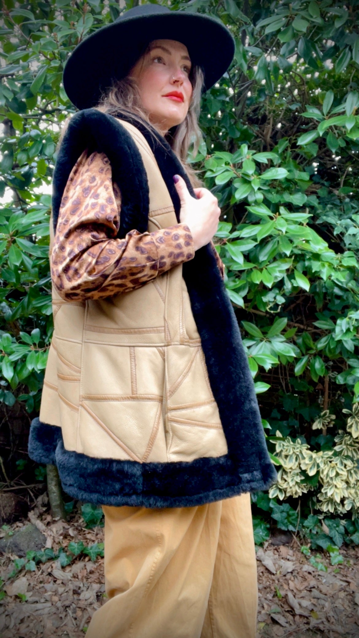 Patchwork Shearling Waistcoat