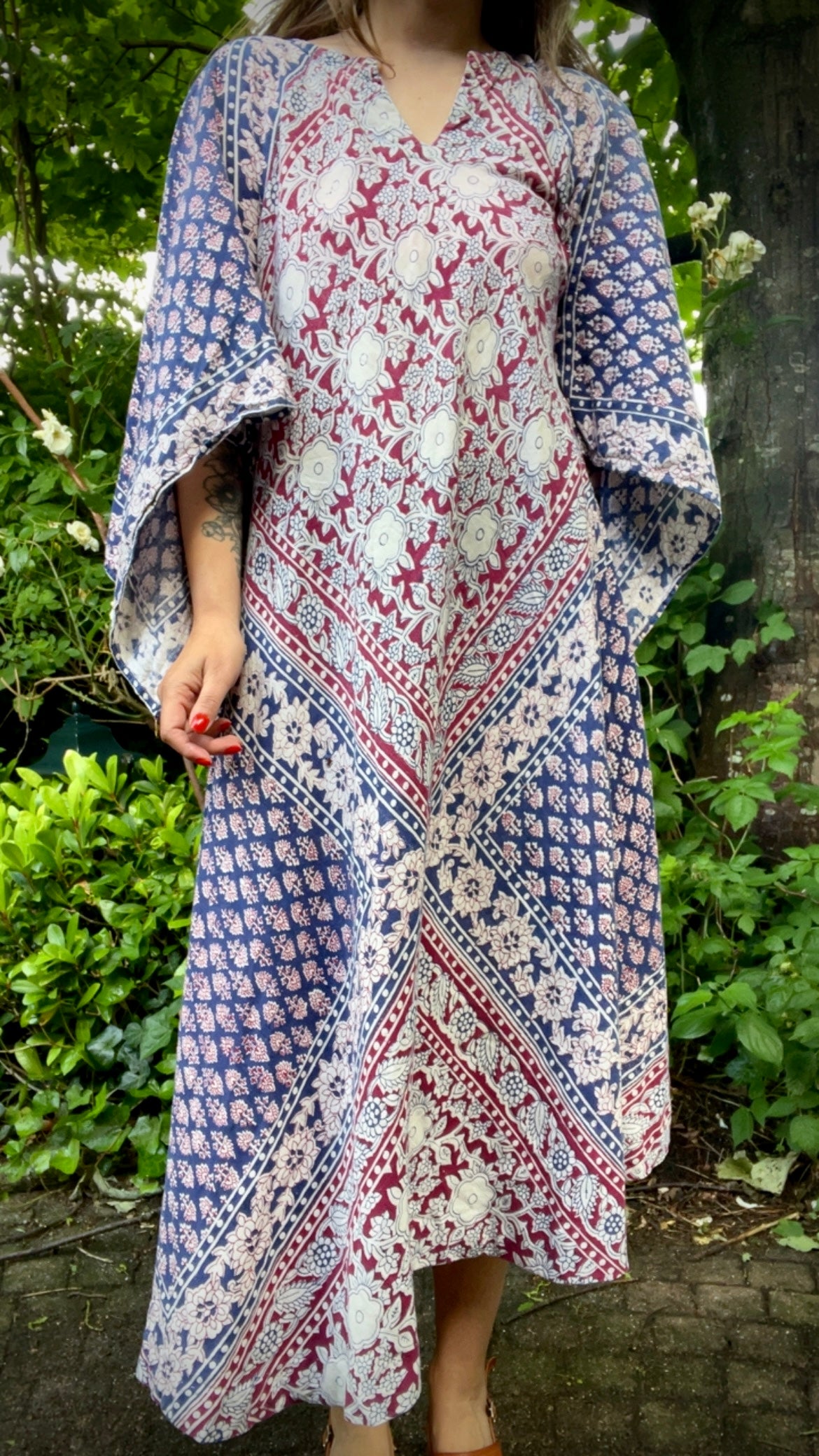 Cotton Blockprint Maxi Dress