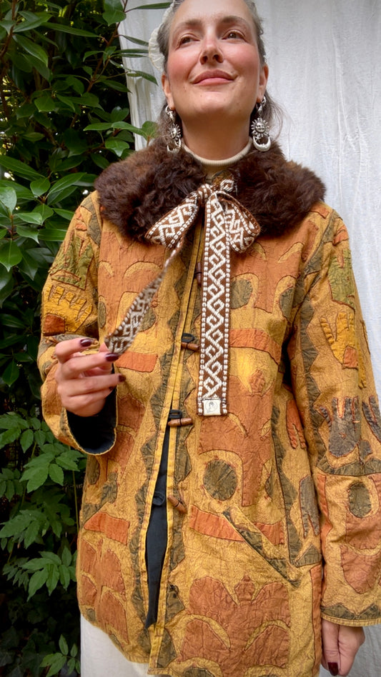 Chocolate Brown Shearling Collar