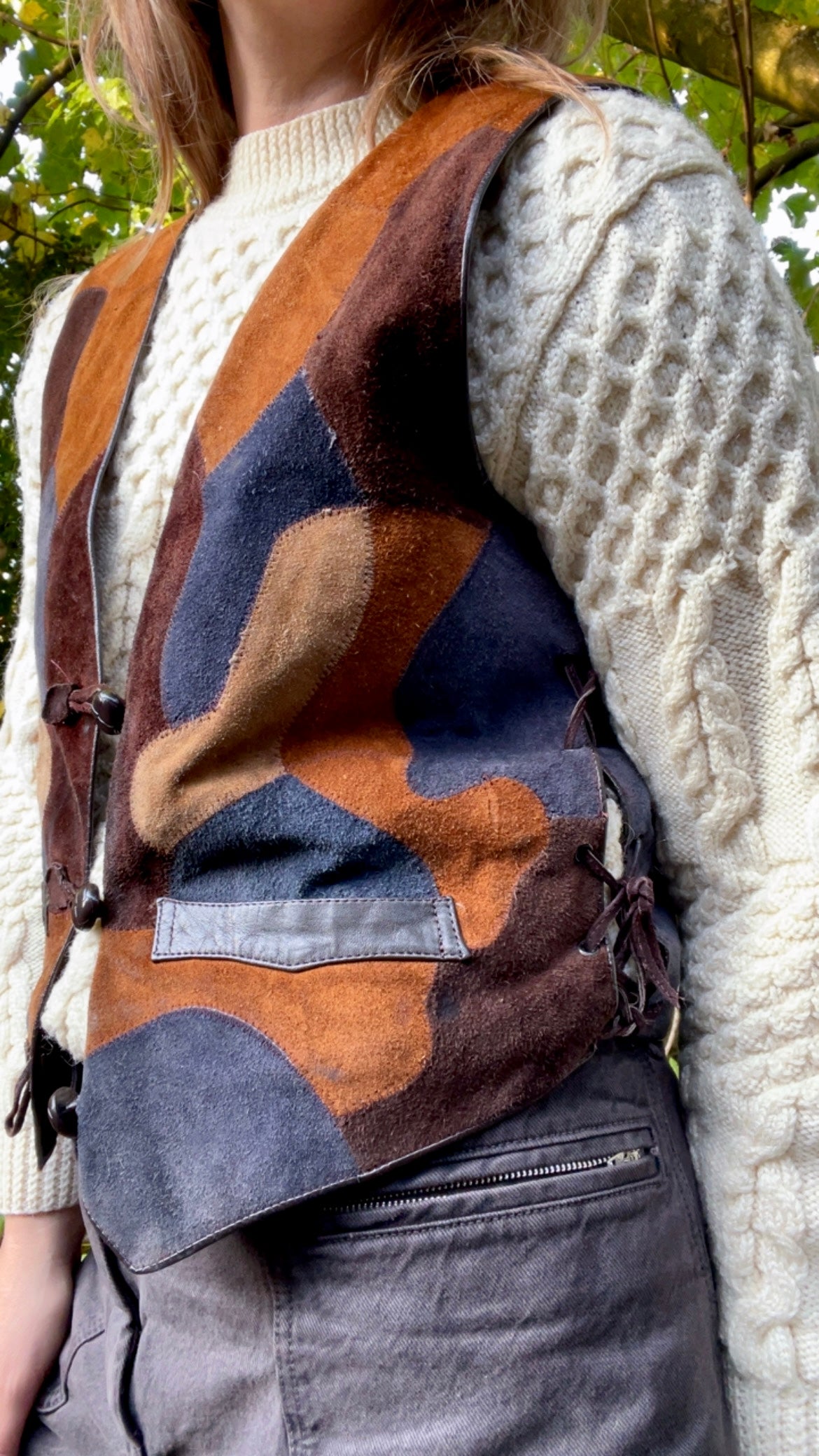 Patchwork Suede Waistcoat