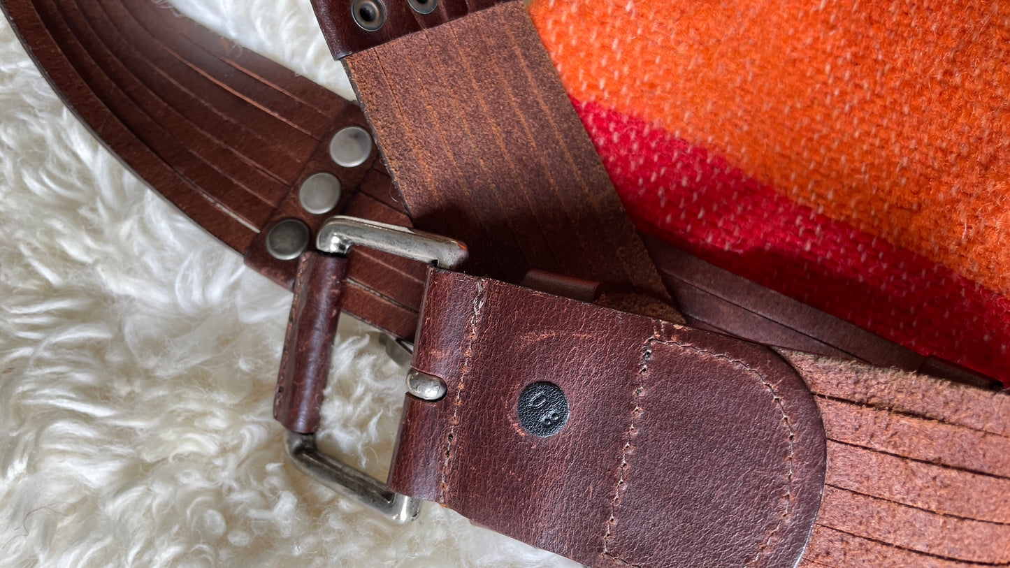 Studded leather belt