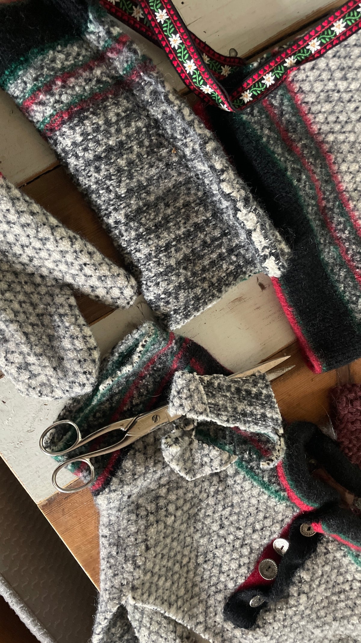Reworked Bonnet & Mittens Set