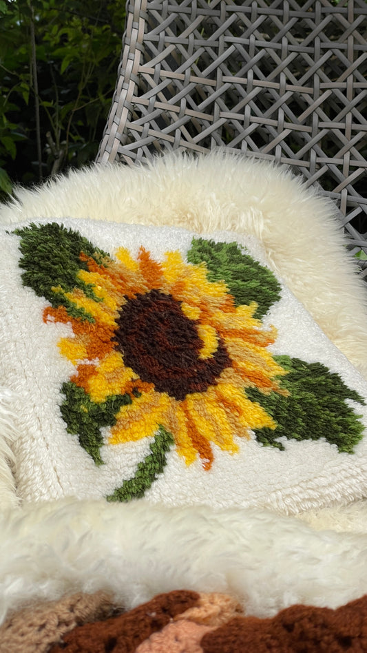 70s sunflower pillow