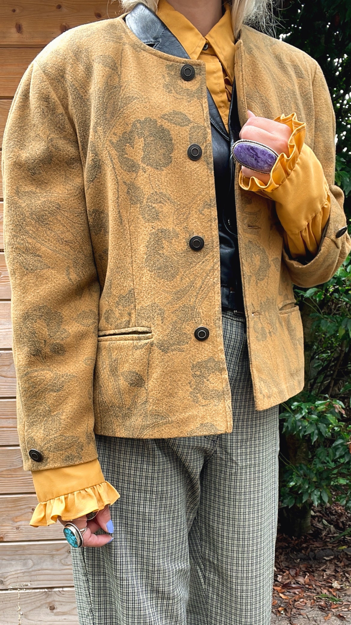 Woolen floral jacket
