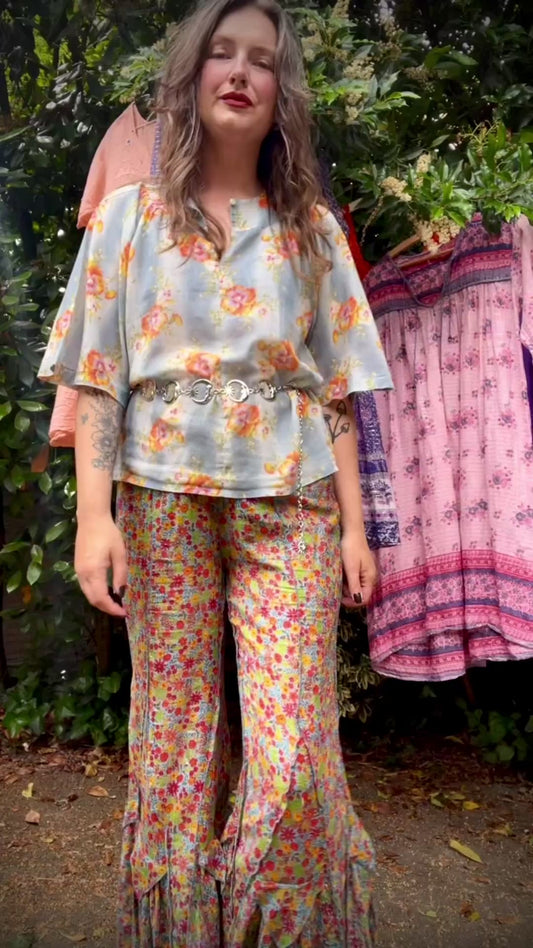Floral Flared Trousers