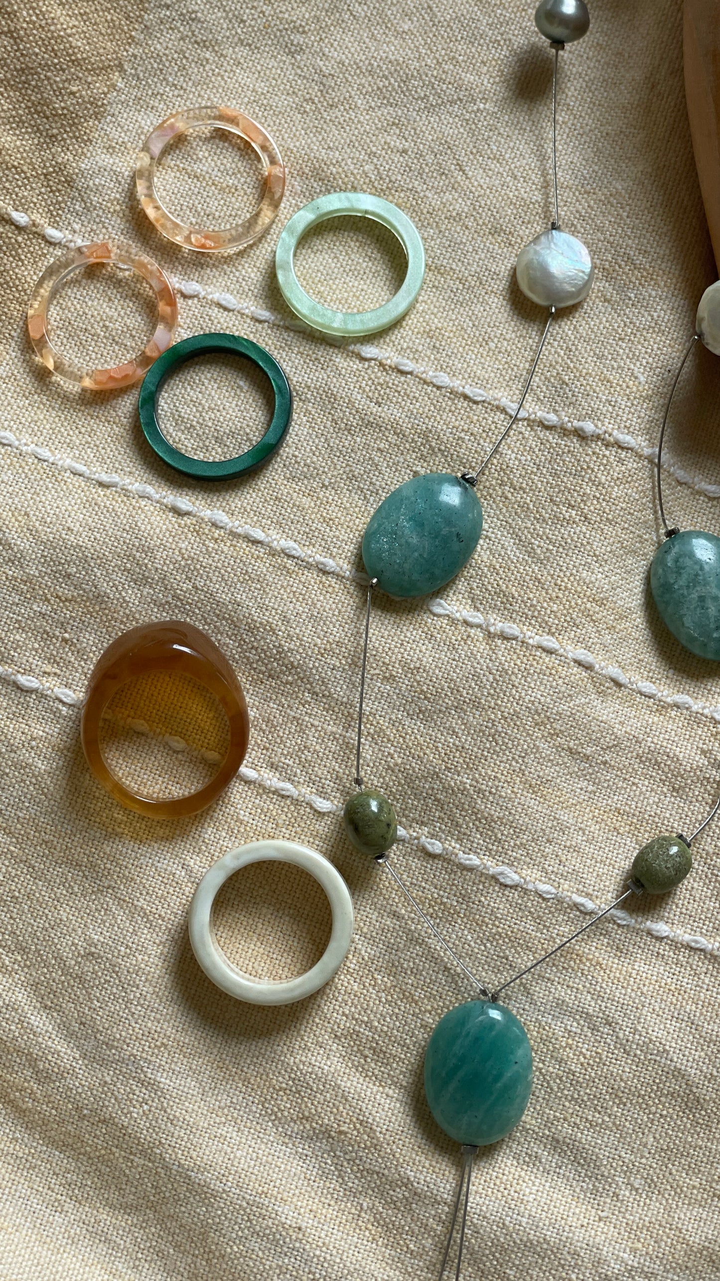 Resin rings & necklace