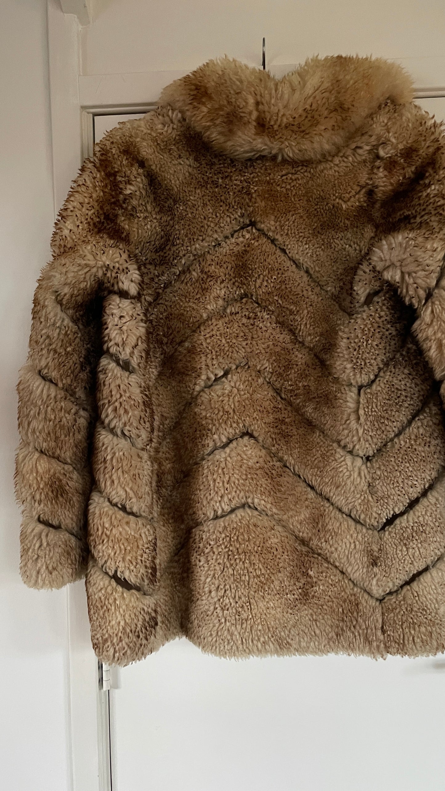 70s patchwork lammy coat