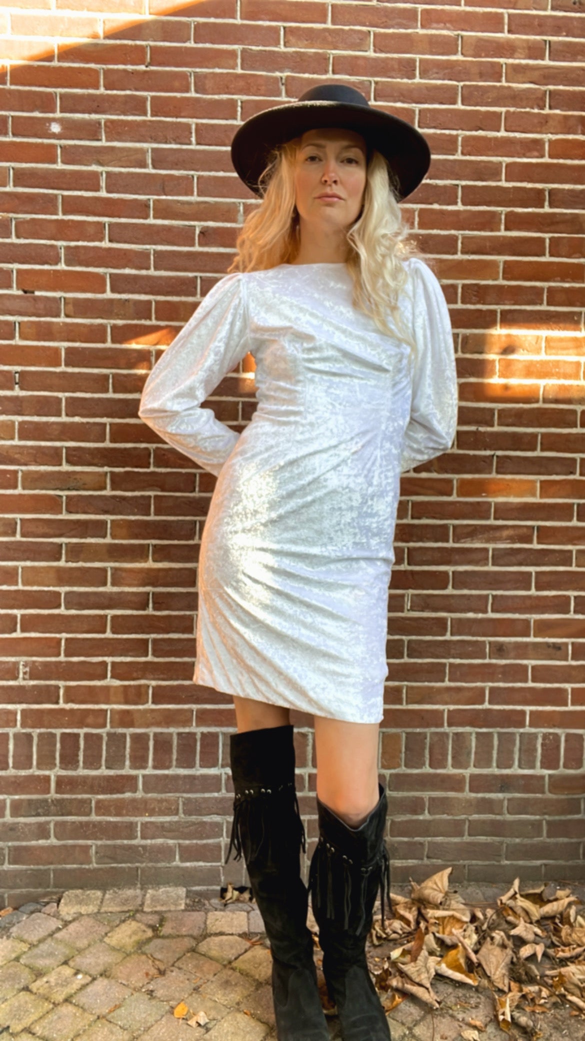 Winter white party dress