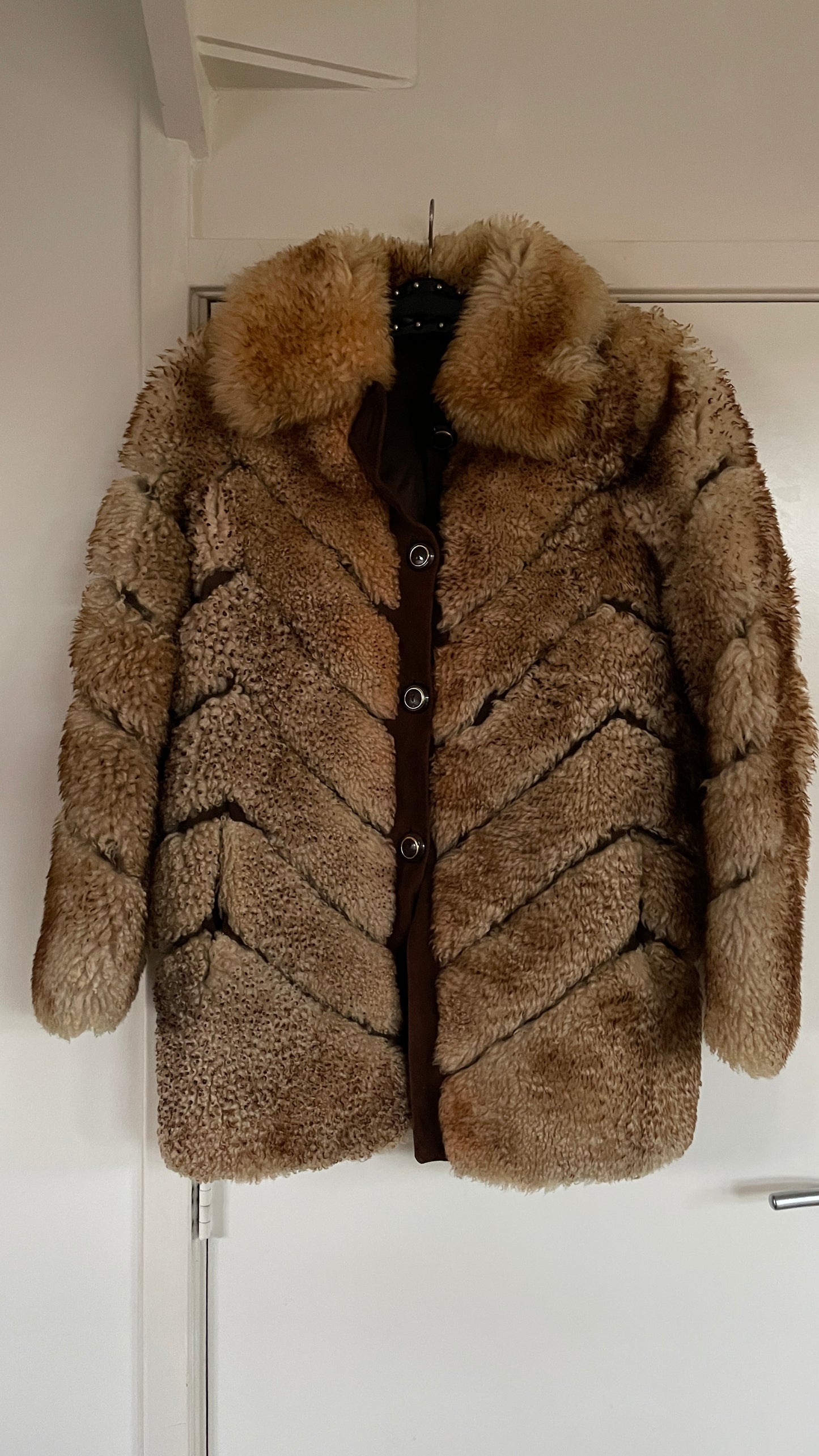 70s patchwork lammy coat